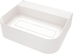 Deante Arnika, granitové umývadlo na dosku 505x405x135 mm, biela matná, DEA-CQA_AU5S