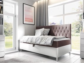 Kontinentálna posteľ Junior Gerdise 2, Rozmer postele: 100x200, Dostupné poťahy: ekokoža Soft 017 (biela) + Fresh 09
