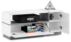 Televízny stolík FRED biela/šedá