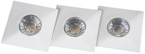 RABALUX Súprava zápustné LED kúpeľňové svietidlo RANDY, 3x4W, teplá biela, 8x8cm, hranaté