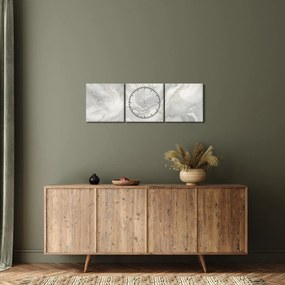 Obraz - Prírodná mramorová textúra (s hodinami) (90x30 cm)
