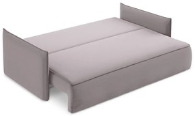 Zamatová rozkladacia/s úložným priestorom pohovka v levanduľovej farbe 225 cm Hula – Makamii