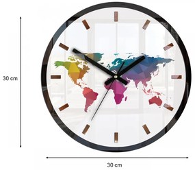 Nástenné hodiny Map farebné