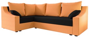 Rohová sedacia súprava Opal Plus (oranžová + čierna) (L). Vlastná spoľahlivá doprava až k Vám domov. 1062132