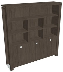 Vysoká skriňa Verno+ 200 x 46 x 210 cm, s regálom, dub antracit