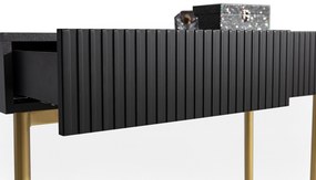 Moderný písací stôl Nicole 100 cm - čierna / zlatá