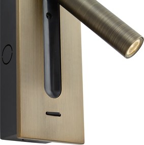 Sada 2 moderných nástenných svietidiel tmavý bronz vrátane LED - Plaza