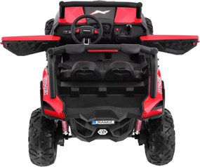 Ramiz Detský kočík SuperStar červený + pohon 4x4 + diaľkové ovládanie + batožinový priestor + MP3 LED + zámok dverí