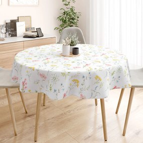 Goldea okrúhly obrus 100% bavlnené plátno deluxe - kvitnúca jar Ø 230 cm