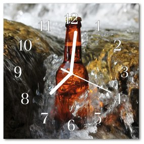 Nástenné sklenené hodiny Pivo 30x30 cm