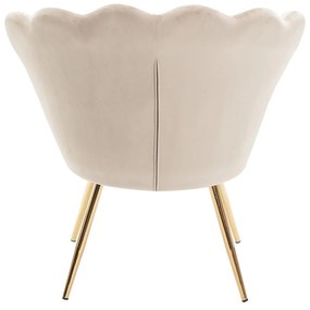 LuxuryForm DESIGN Kreslo FREY VELUR so zlatými nohami - latte