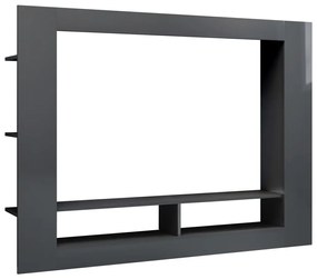 vidaXL TV skrinka, lesklá sivá 152x22x113 cm, drevotrieska