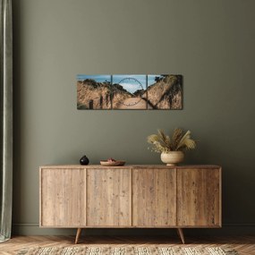 Obraz - Na chodníku (s hodinami) (90x30 cm)