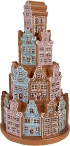 Svietiaca perníková veža z farebných chalúpok Gingerbread House - Ø 18*33 cm / 3*AAA