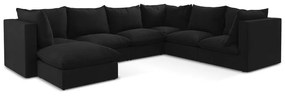 Čierna rohová pohovka (pravý roh/do tvaru "U") Manao – Makamii