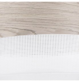 Závesné svietidlo Wood, 1x svetlobéžová dubová dýha/biele PVC tienidlo, (fi 35cm)
