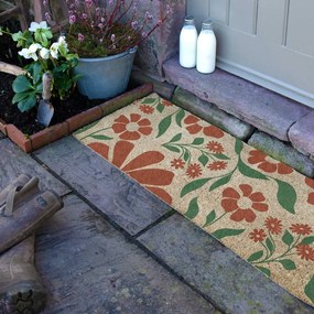 Rohožka z kokosového vlákna 40x120 cm Red &amp; Green Floral – Artsy Doormats