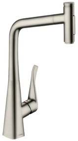 Hansgrohe M71, drezová batéria Metris Select s výsuvnou spŕškou, vzhľad nerezový 73820800