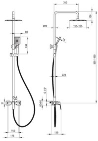 Deante Blur, sprchový súprava s hlavovou a ručnou sprchou, čierna matná, DEA-NQL_N4XM