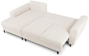 Béžová rozkladacia/s úložným priestorom rohová pohovka z textílie buklé (ľavý roh/s leňoškou) Kyoto – Cosmopolitan Design