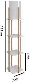 Stojacia lampa Nora 135 cm biela