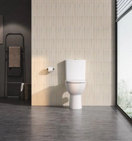 Sapho Sapho, SANIVEX kombi WC, zvyšené sedenie, Rimless, spodný/zadný odpad, biela, PC108WR