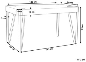 Jedálenský stôl 130 x 80 cm svetlé drevo s čiernou CAMBELL Beliani