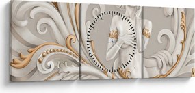 Obraz bohyne v ornamentálnom pozadí (s hodinami) (90x30 cm)