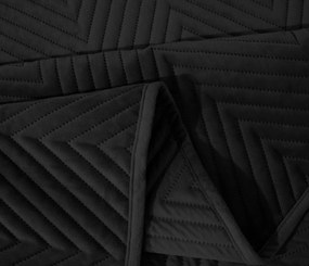 Čierny zamatový prehoz na posteľ so vzorom ARROW VELVET Rozmer: 200 x 220 cm