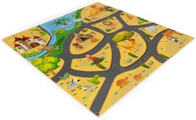Detská penová podložka Safari puzzle 9el 93x93cm ECOTOYS