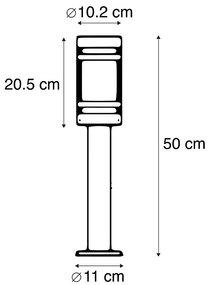 Moderné vonkajšie svietidlo čierne 50 cm IP44 - Lesk