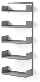 Nástenný regál SHAPE, príd. sekcia, oceľ. police, 1951x800x300 mm, šedý