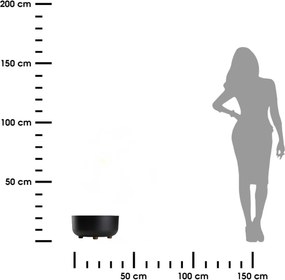Plastový květináč na nožičkách TERRA 14,4x29,7 cm černý