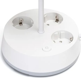 Aigostar - Stolová lampa so zásuvkami 1xE27/60W/230V biela