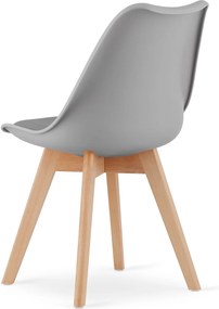 AKCIA Svetlosivá stolička BALI MARK s bukovými nohami II. akosť