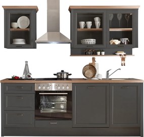 Kuchynská linka Jasmin, antracit/dub