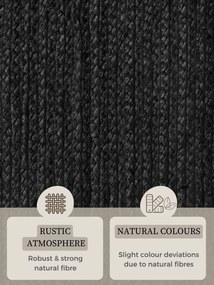 Hanse Home, Kusový koberec Jute Braided 106322 Black ovál, 160x230 ovál, čierna, chodba / predsieň