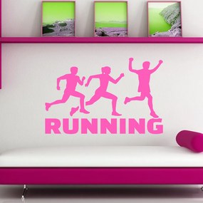 Veselá Stena Samolepka Running Farba: růžová, Veľkosť: 80 x 64 cm