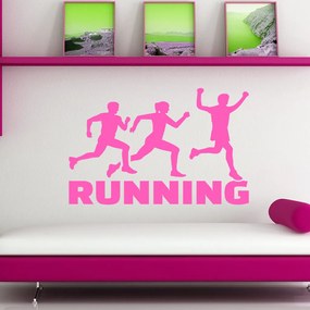 Veselá Stena Samolepka na stenu na stenu Running Farba: černá