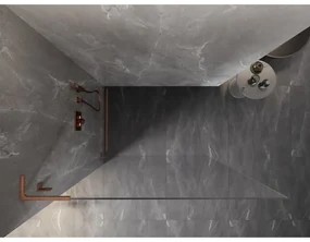 Mexen Lunar L sprchová stena ľavá 100 x 200 cm, 8mm číre sklo, medená matná, 830L-100-000-65-00-L