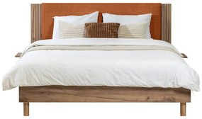 Oranžová dvojlôžková posteľ s roštom 160x200 cm Lior – Bobochic Paris