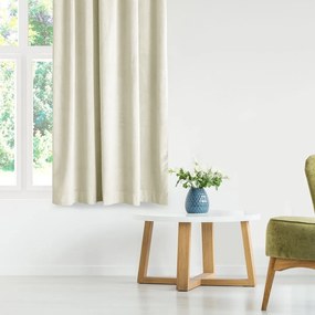 Záves AmeliaHome Velvet s priechodkami 140x270 cm krémový