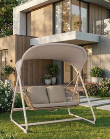 Dvojitá záhradná hojdačka Malta z technoratanu