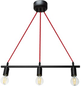 Toolight - Moderné trojité stropné svietidlo 3xE27 APP420-3CP, čierna-červená, OSW-00900