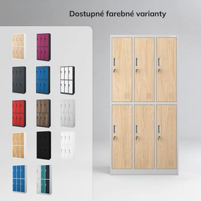 Šatníková skriňa BHP sivá / dub sonoma, 6-dverová: Eco Design IGOR, 900 x 1850 x 450 mm
