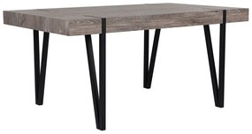 Jedálenský stôl 180 x 90 cm tmavé drevo/čierna ADENA Beliani