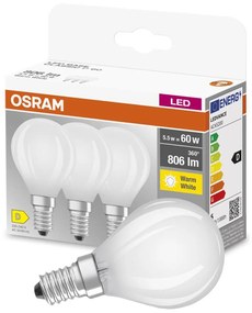 3PAK LED žiarovka E14 P45 5,5W = 60W 806lm 2700K Warm 300° Filament OSRAM BASE