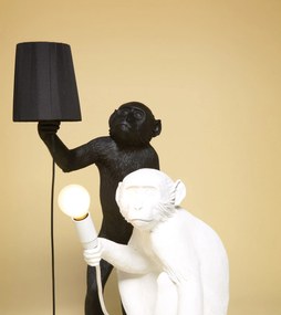 Stolná lampa Monkey sediaca čierna