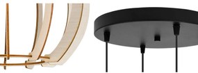 Závesné svietidlo Timber 9, 4x drevené tienidlo, o