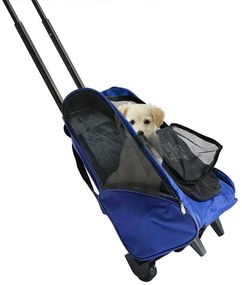 Vozík na prenášanie domácich miláčikov 2 v 1, viac farieb, modrý